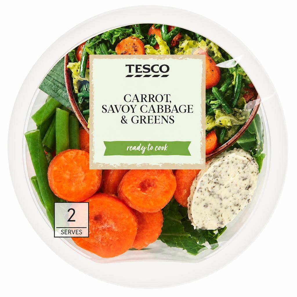 Tesco Carrot, Savoy Cabbage & Greens 205g