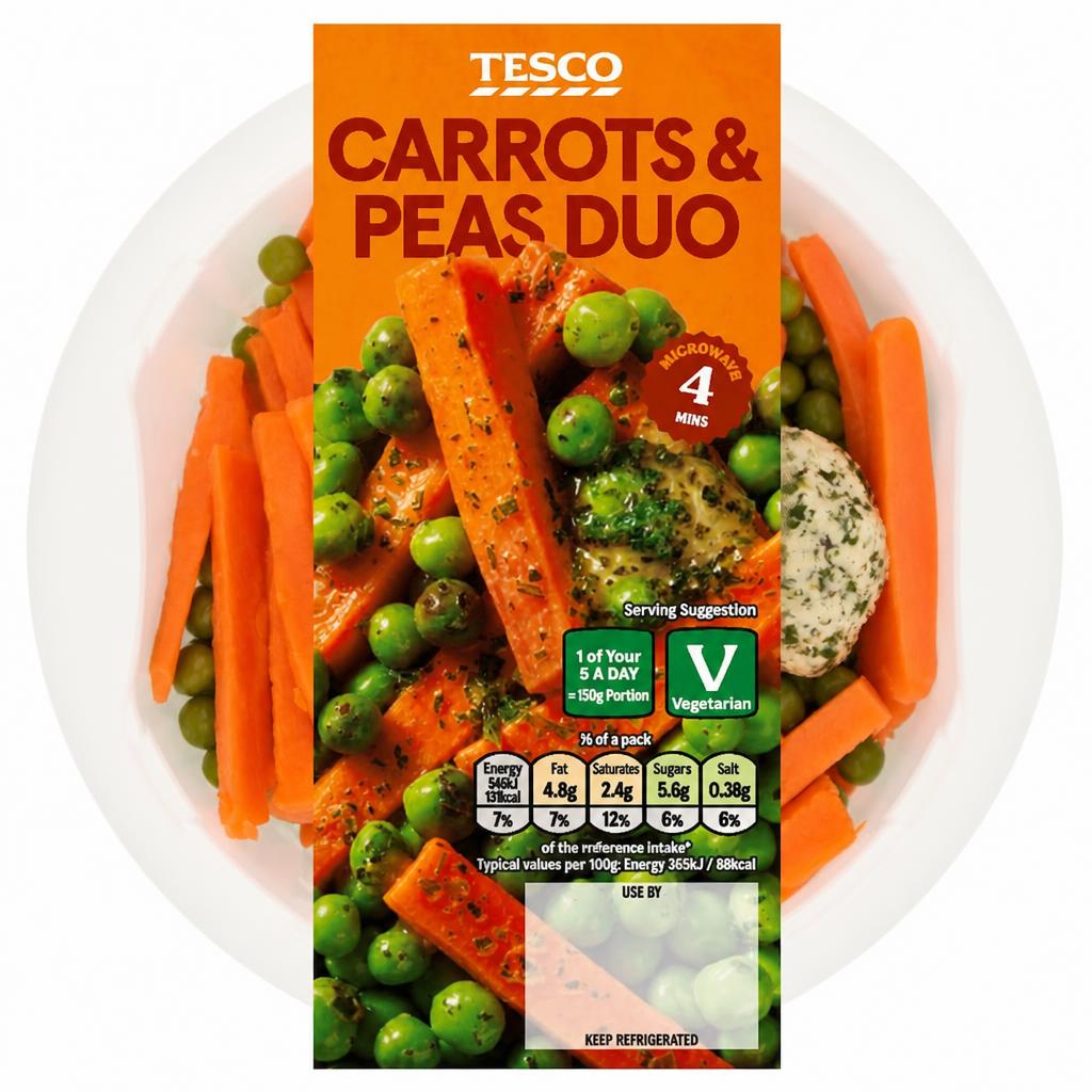 Tesco Carrots & Peas Duo 300g