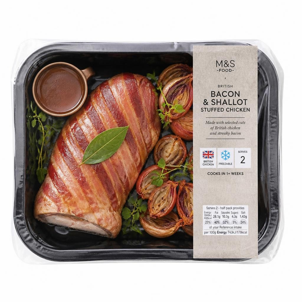 51. Tesco Finest Slow Cooked Two Bird Roast with a Pork & Plum Stuffing 1.1kg (Serves 4)
