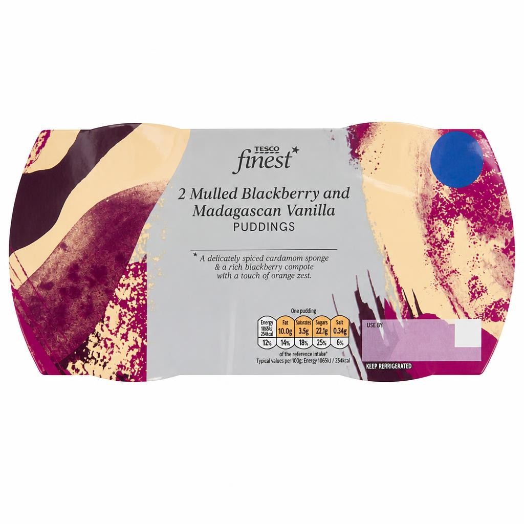Tesco Finest Mulled Blackberry & Madagascan Vanilla Puddings 195g