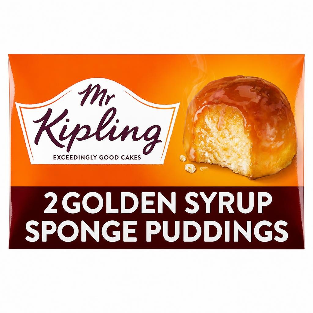 Mr Kipling Golden Syrup Sponge Pudding Cake Dessert 2x95g 