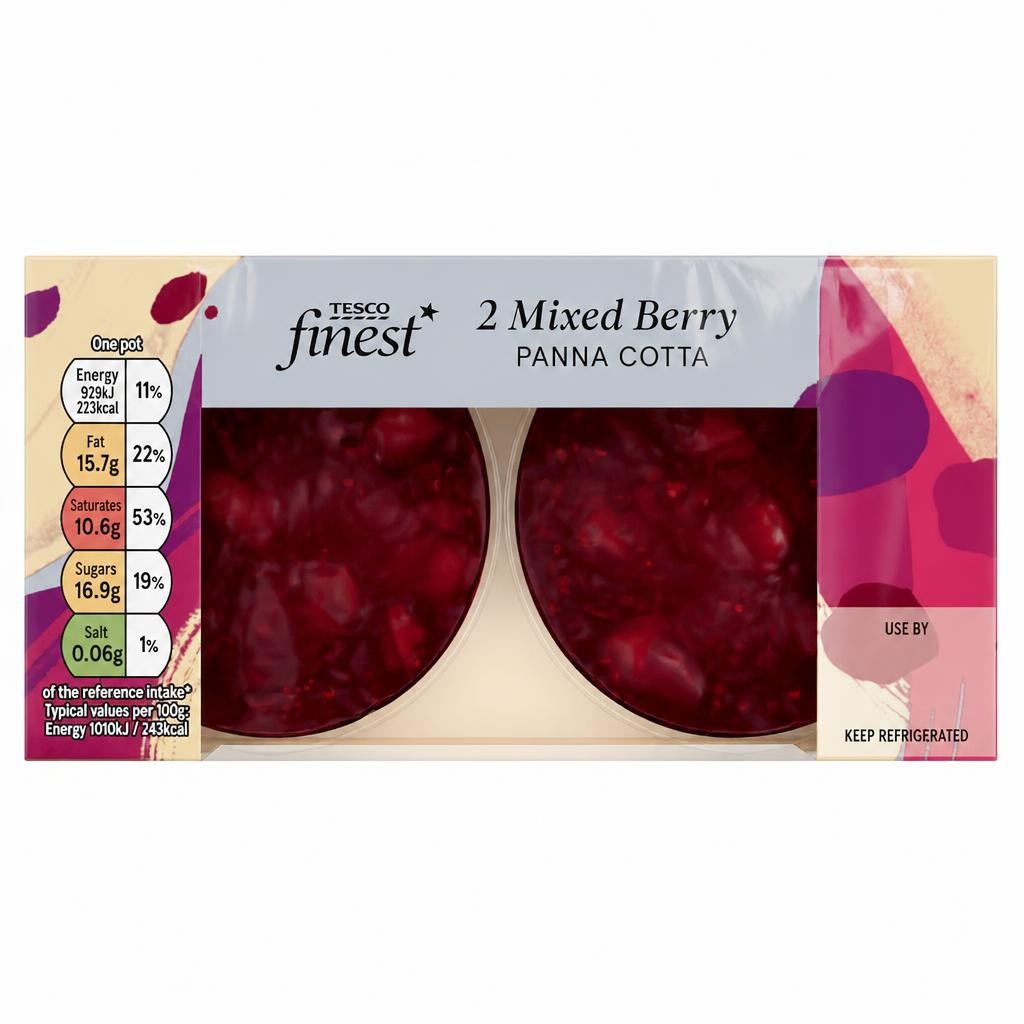 Tesco Finest Mixed Berry Panna Cotta 2 x 92g