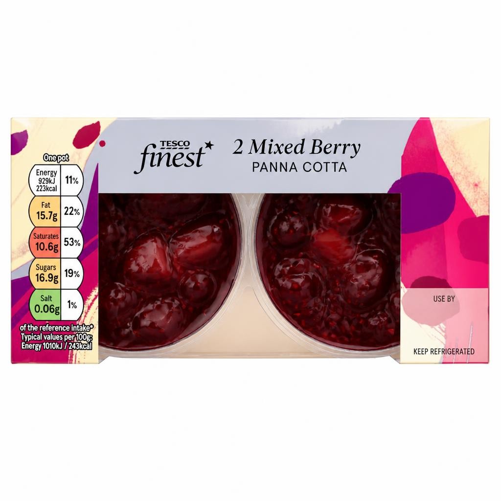 Tesco Finest Mixed Berry Panna Cotta 2 x 92g