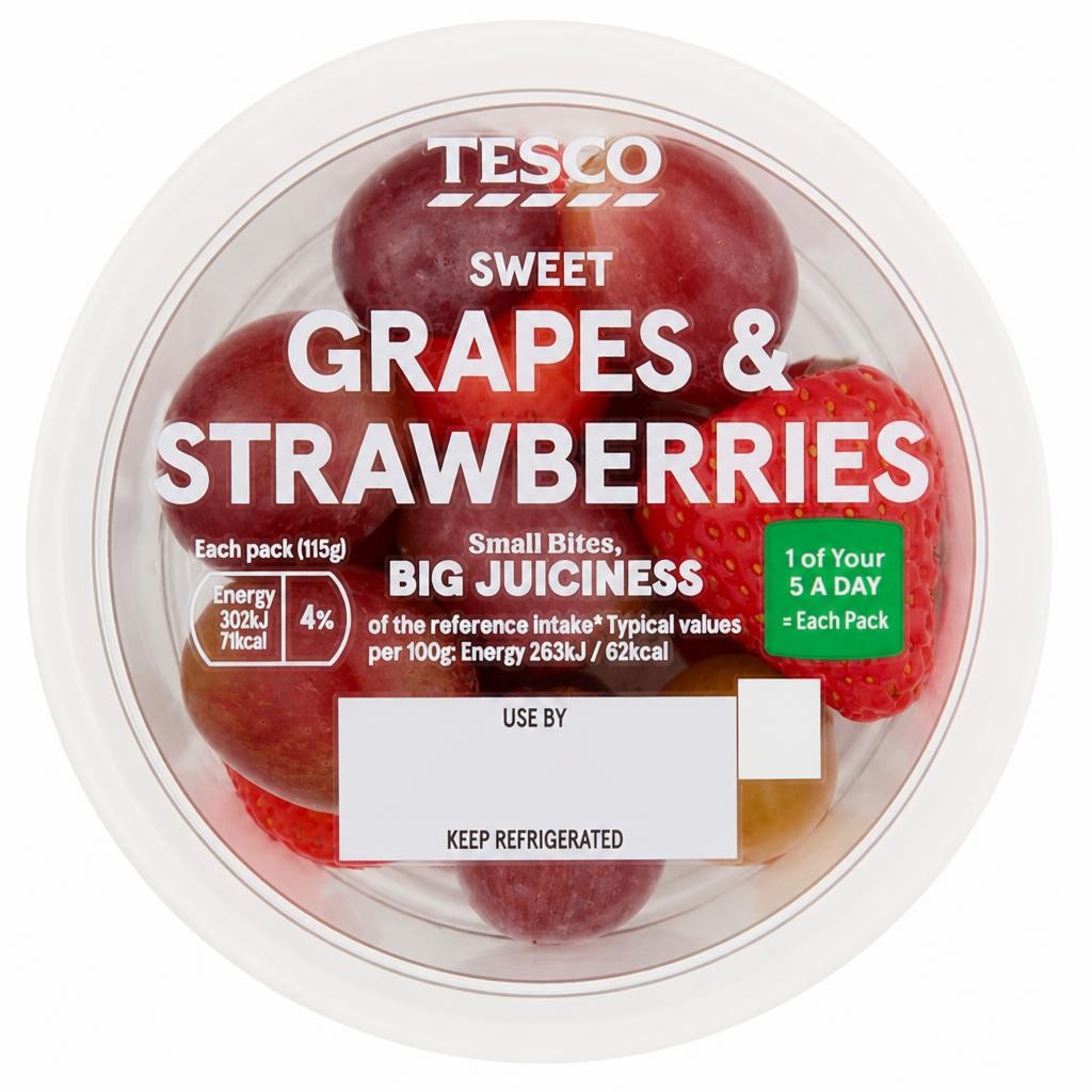 Tesco Grapes & Strawberries 115G
