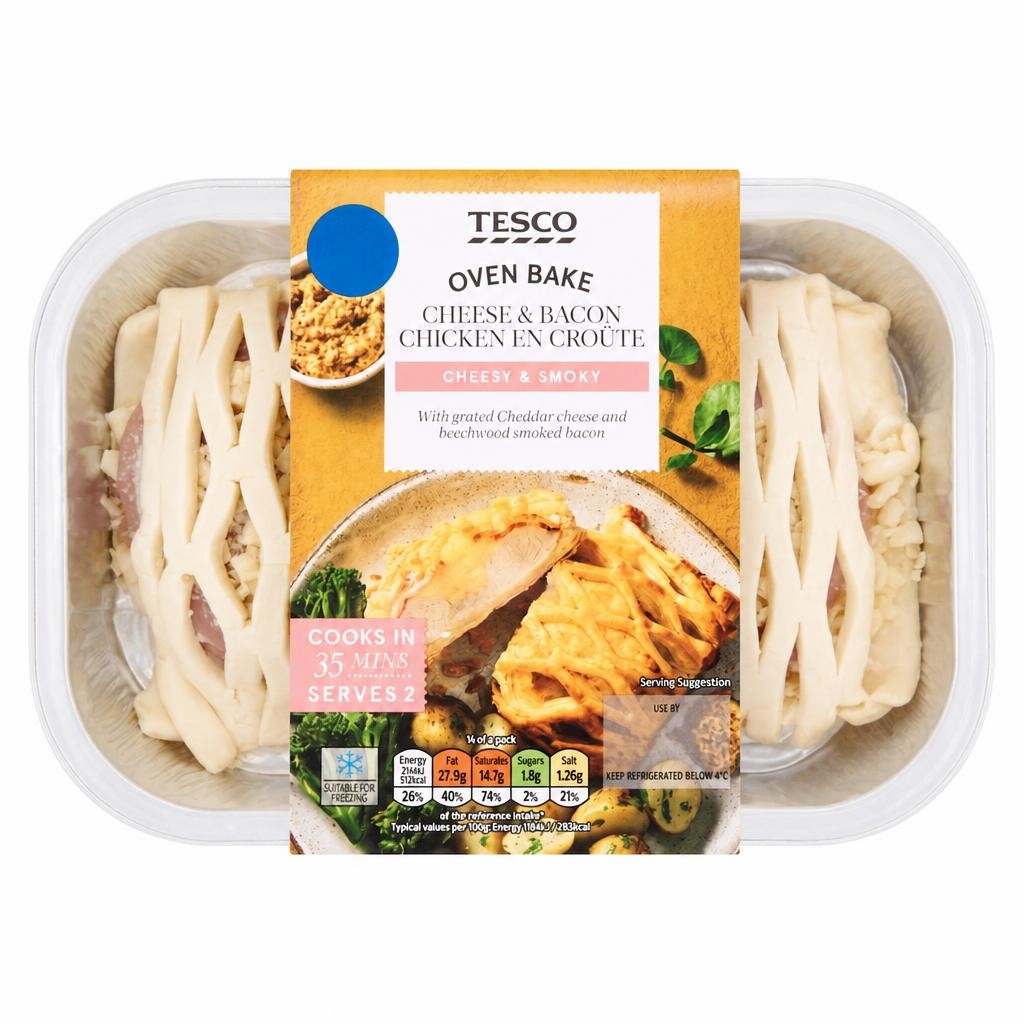 Tesco Cheese & Bacon En Croute 410G