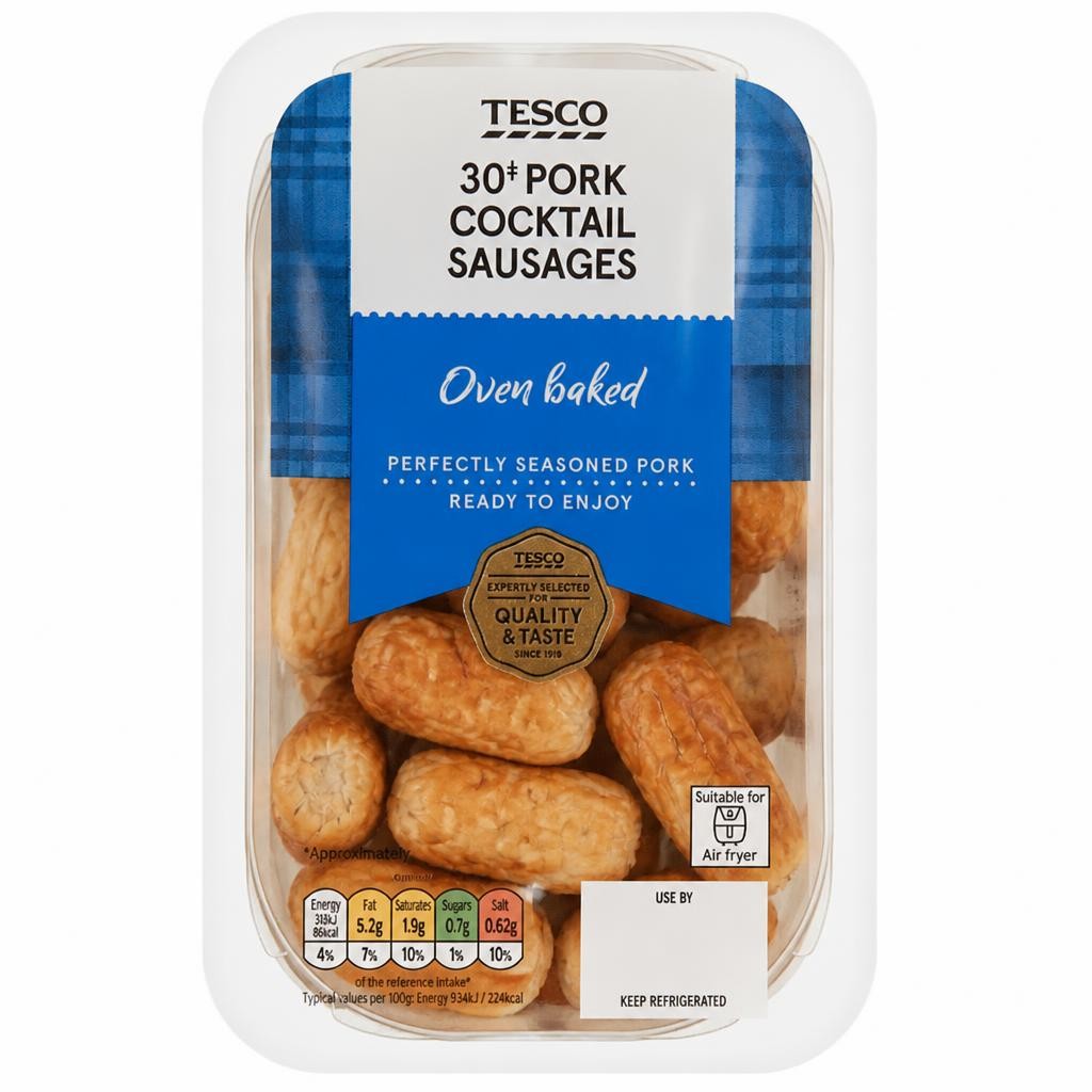 Tesco 30 Pork Cocktail Sausages 240g
