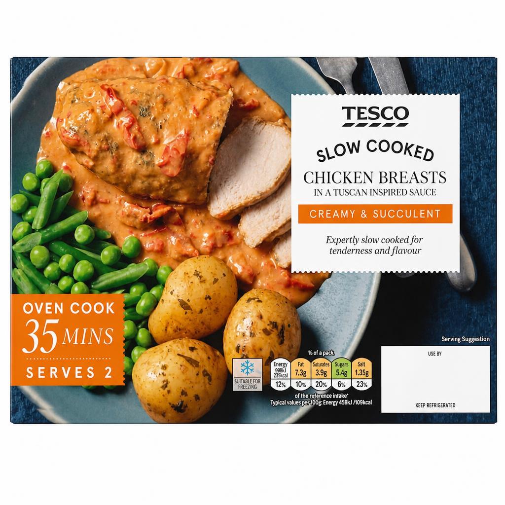 Tesco Slow Cooked Creamy Tuscan Inspired Chicken Breasts 470g