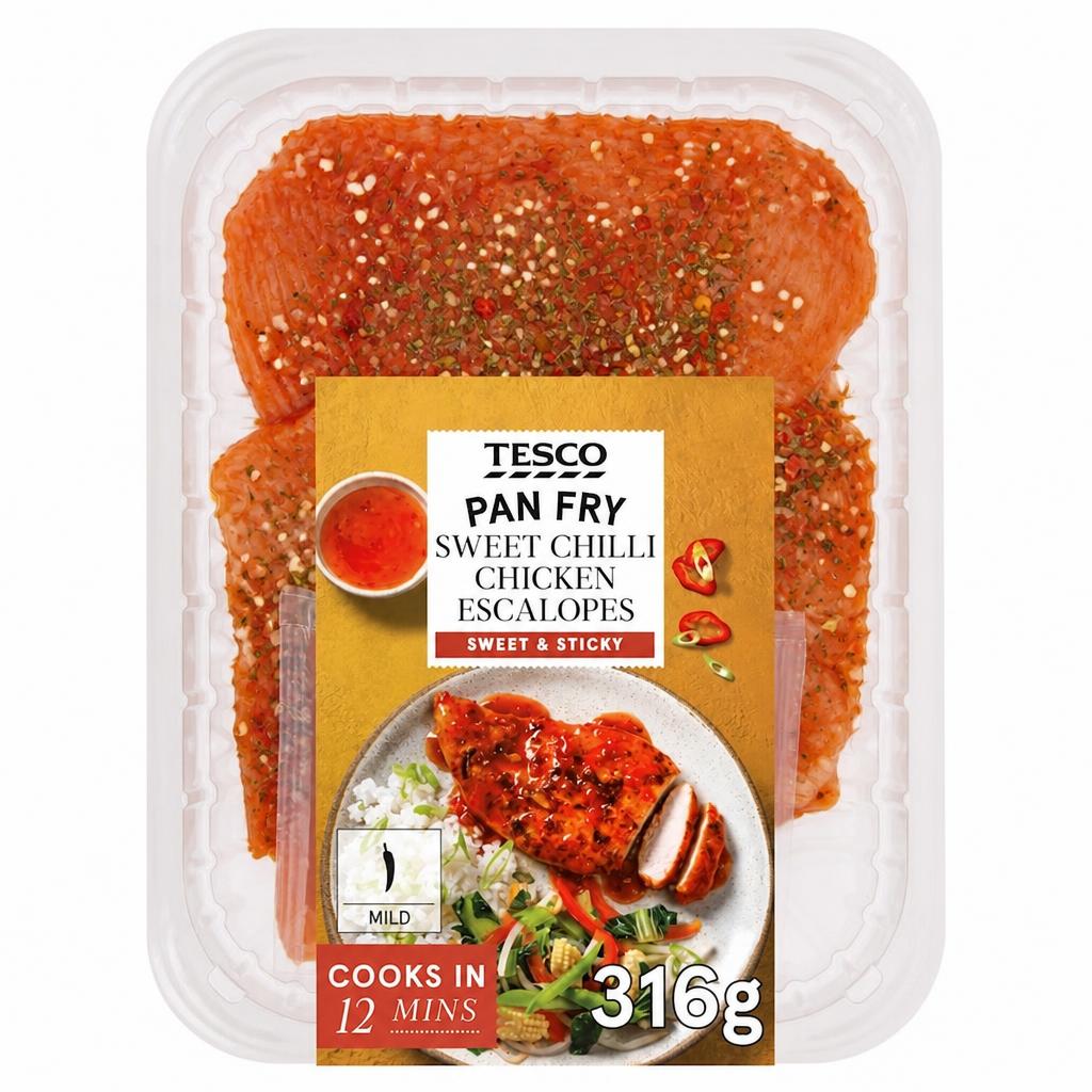 Tesco Sweet Chilli Chicken Escalopes 316G