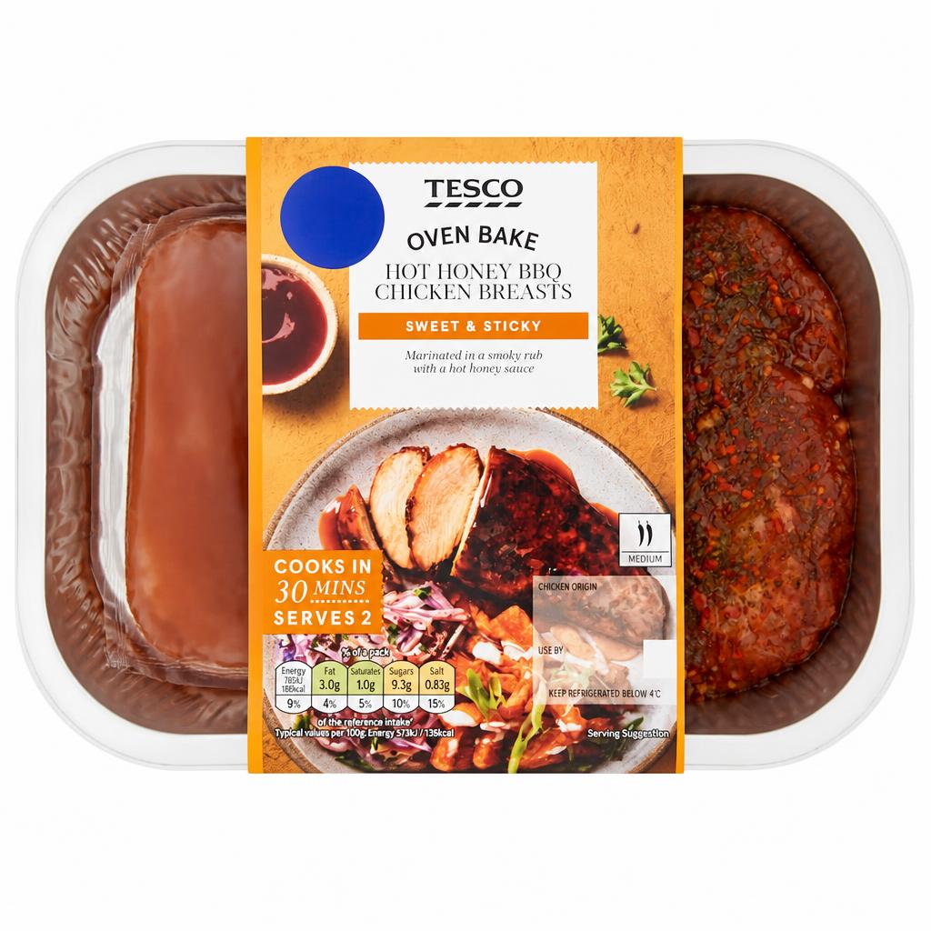Tesco Hot Honey BBQ Chicken Breasts 316g