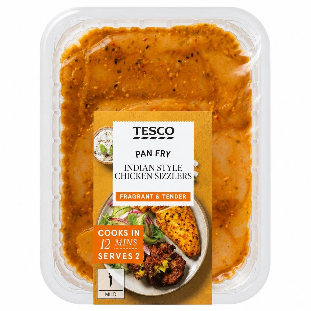Tesco Pan Fry Indian Style Chicken Sizzlers 332g