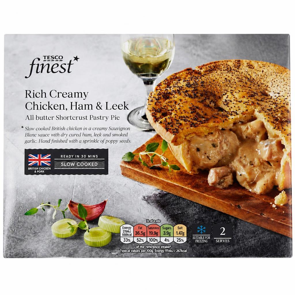 Tesco Finest Chicken Ham & Leek Pie 500g