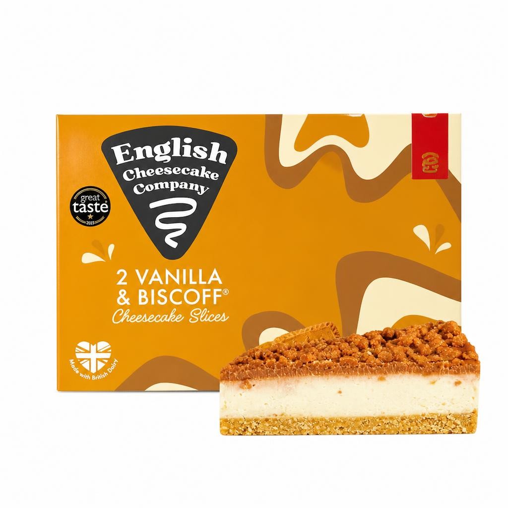English Cheesecake Company 2 Vanilla & Biscoff Cheesecake Slices 180g
