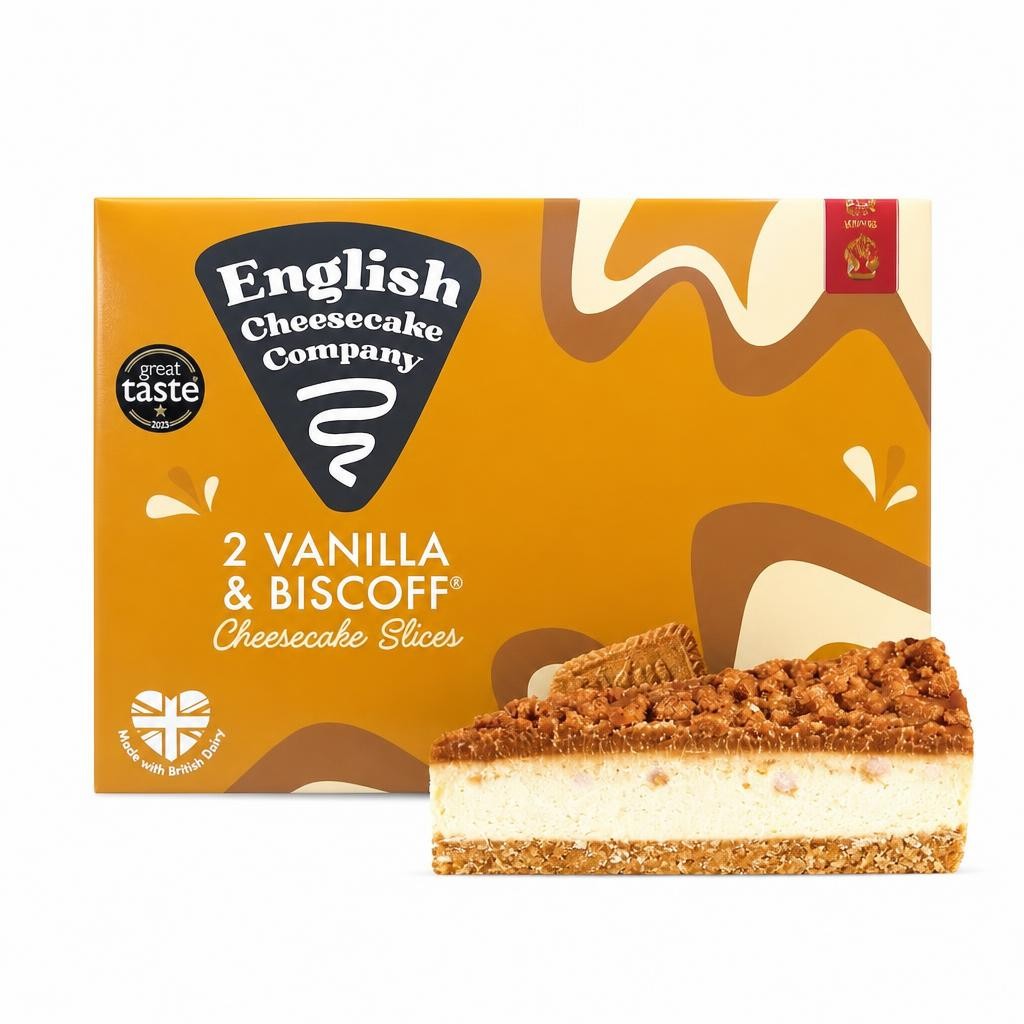 English Cheesecake Company 2 Vanilla & Biscoff Cheesecake Slices 180g