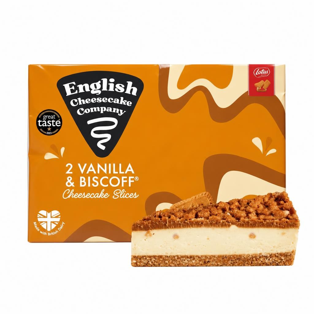 English Cheesecake Company 2 Vanilla & Biscoff Cheesecake Slices 180g