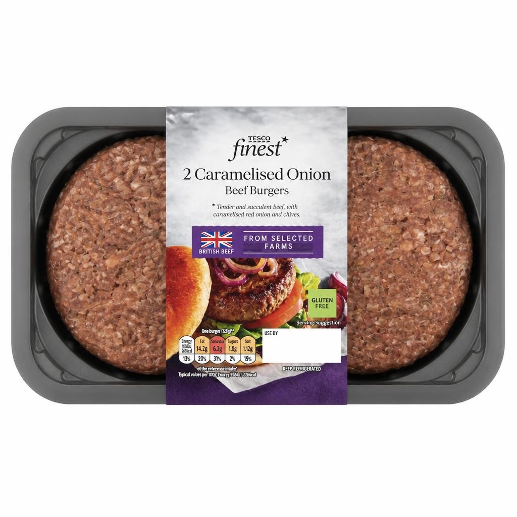 Tesco Finest 2 Caramelised Onion Burgers 340g