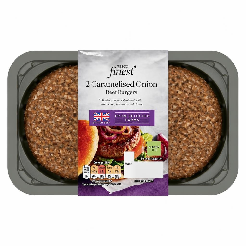 Tesco Finest 2 Caramelised Onion Burgers 340g