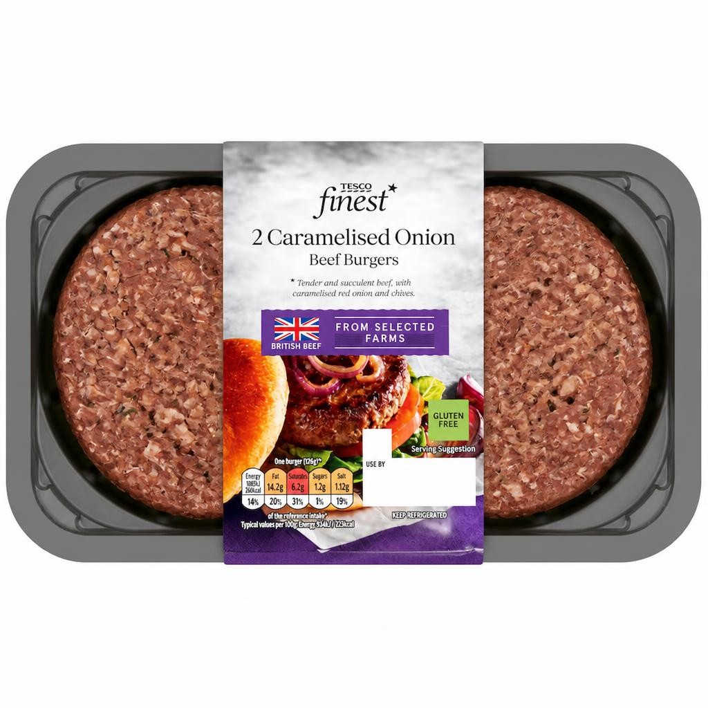 Tesco Finest 2 Caramelised Onion Burgers 340g