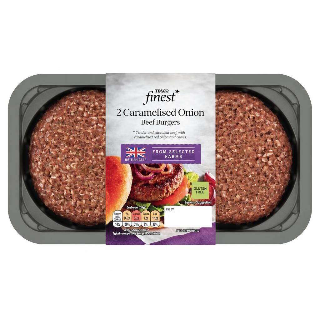 Tesco Finest 2 Caramelised Onion Burgers 340g