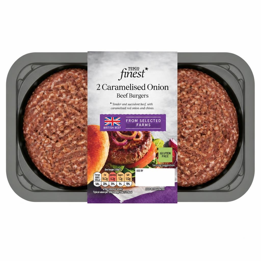 Tesco Finest 2 Caramelised Onion Burgers 340g