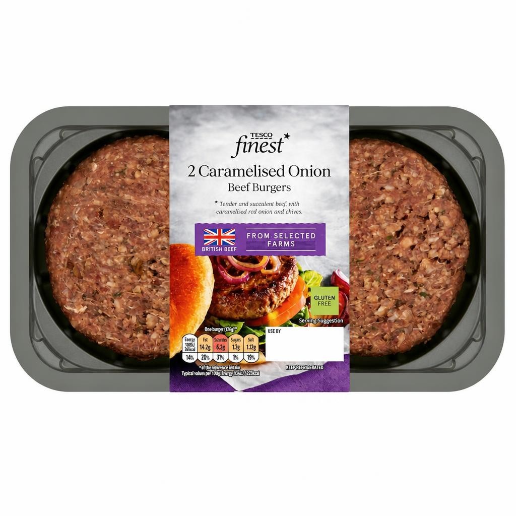 Tesco Finest 2 Caramelised Onion Burgers 340g