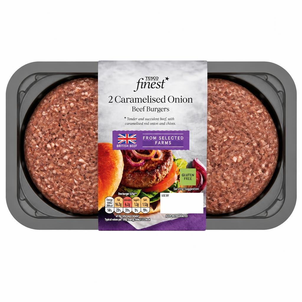 Tesco Finest 2 Caramelised Onion Burgers 340g