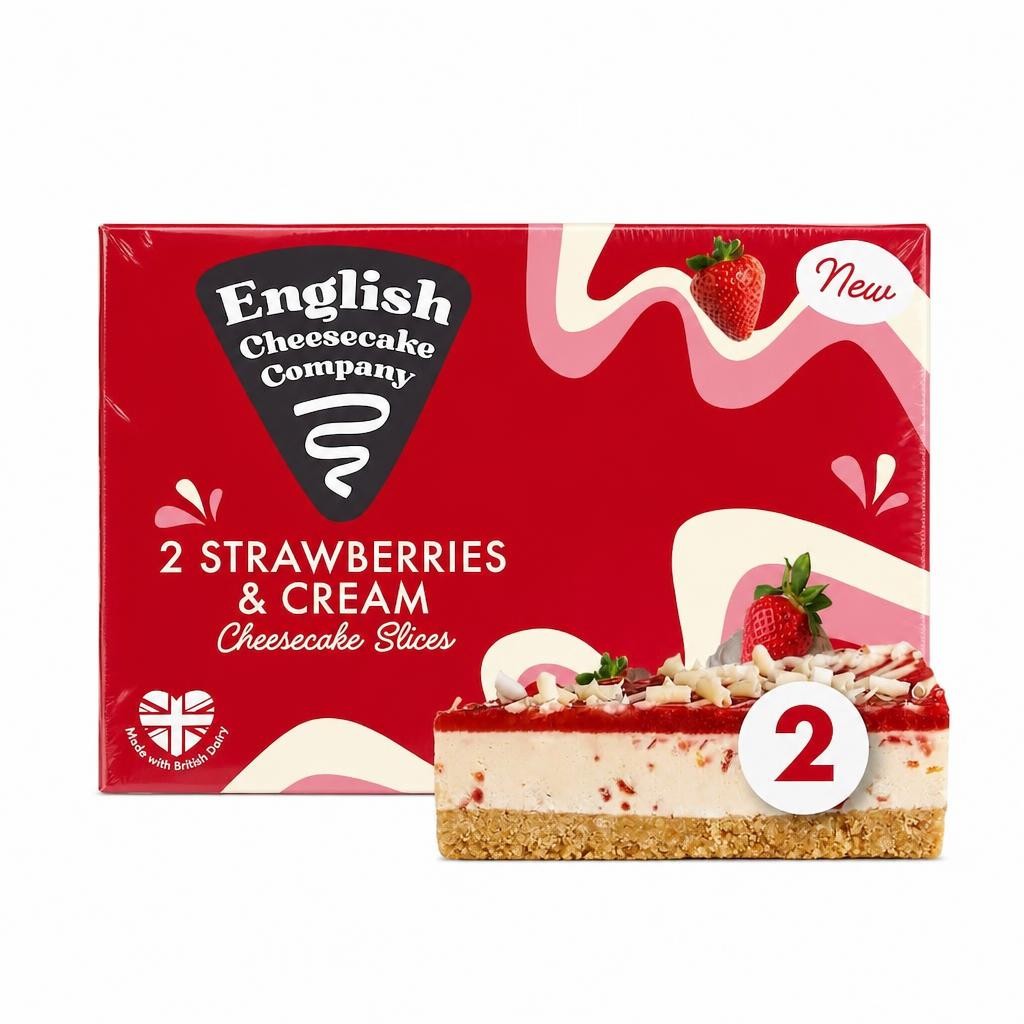 English Cheesecake Company 2 Strawberries & Cream Cheesecake Slices 180g