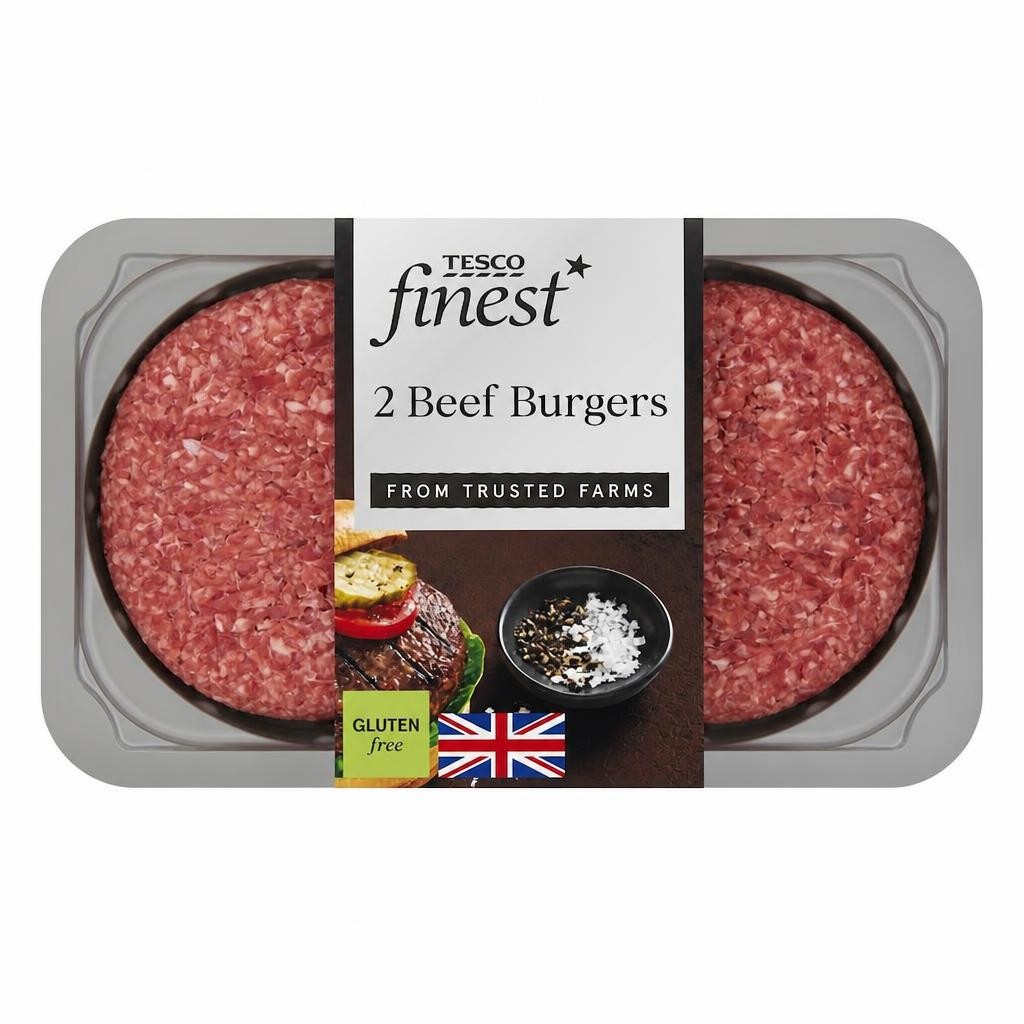 Tesco Finest 2 Beef Burgers 340g