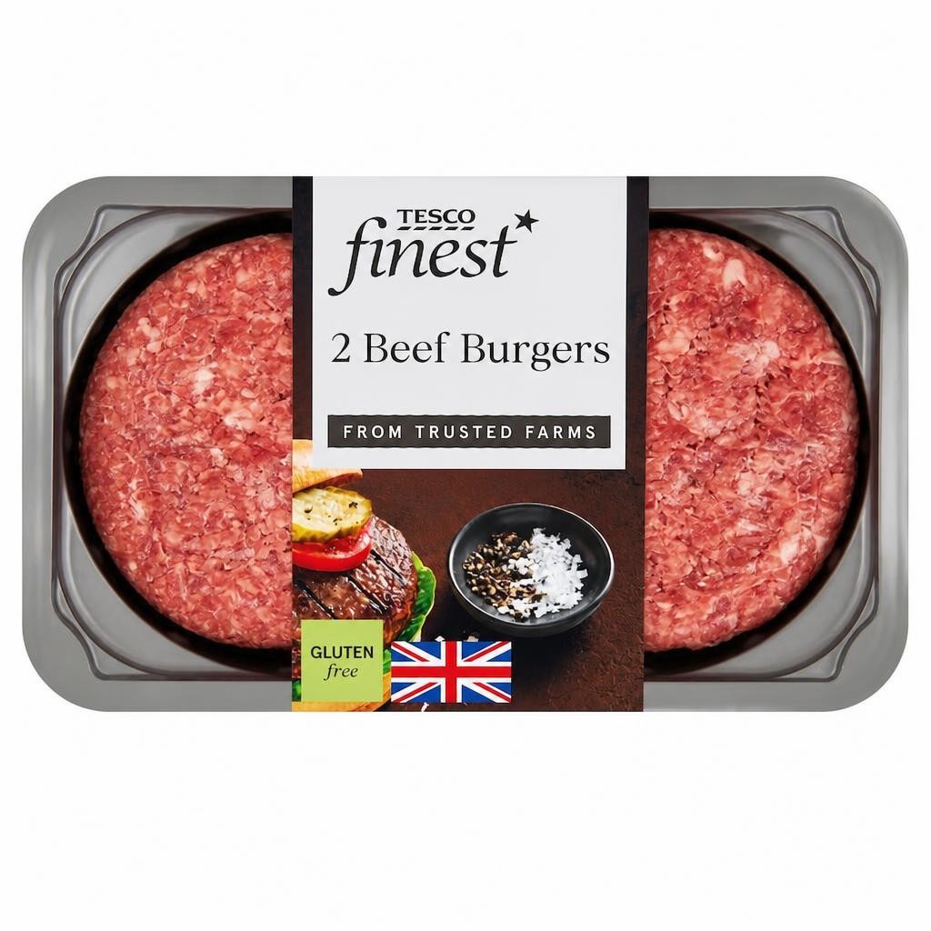 Tesco Finest 2 Beef Burgers 340g
