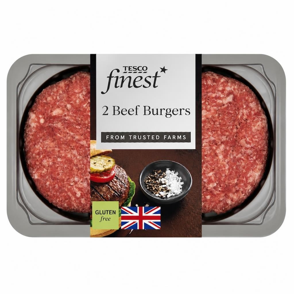 Tesco Finest 2 Beef Burgers 340g