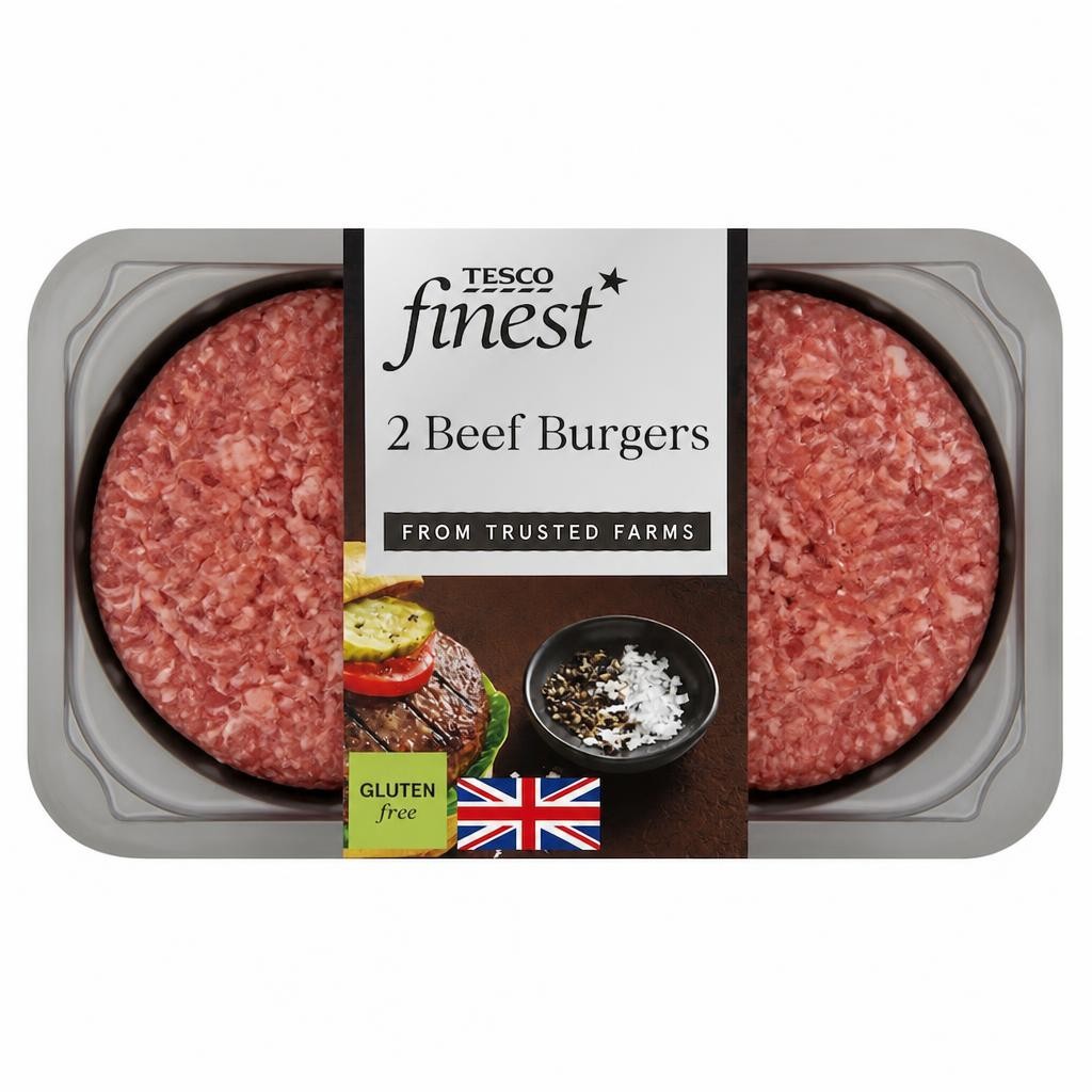 Tesco Finest 2 Beef Burgers 340g