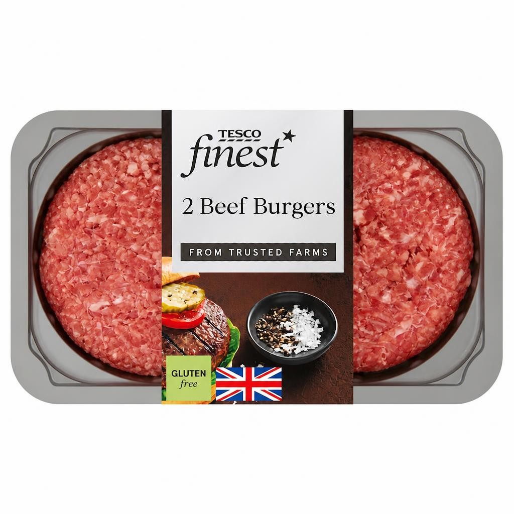 Tesco Finest 2 Beef Burgers 340g