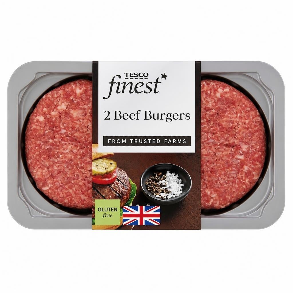 Tesco Finest 2 Beef Burgers 340g
