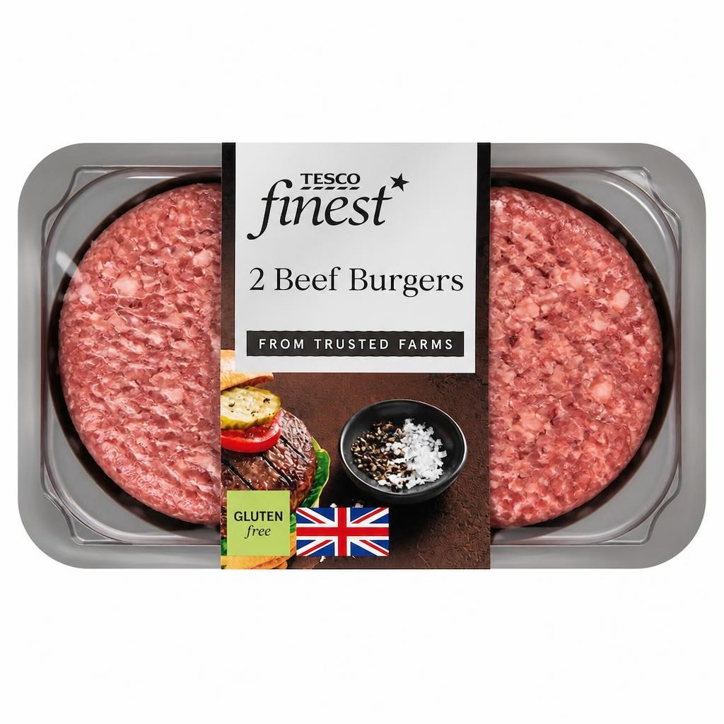 Tesco Finest 2 Beef Burgers 340g