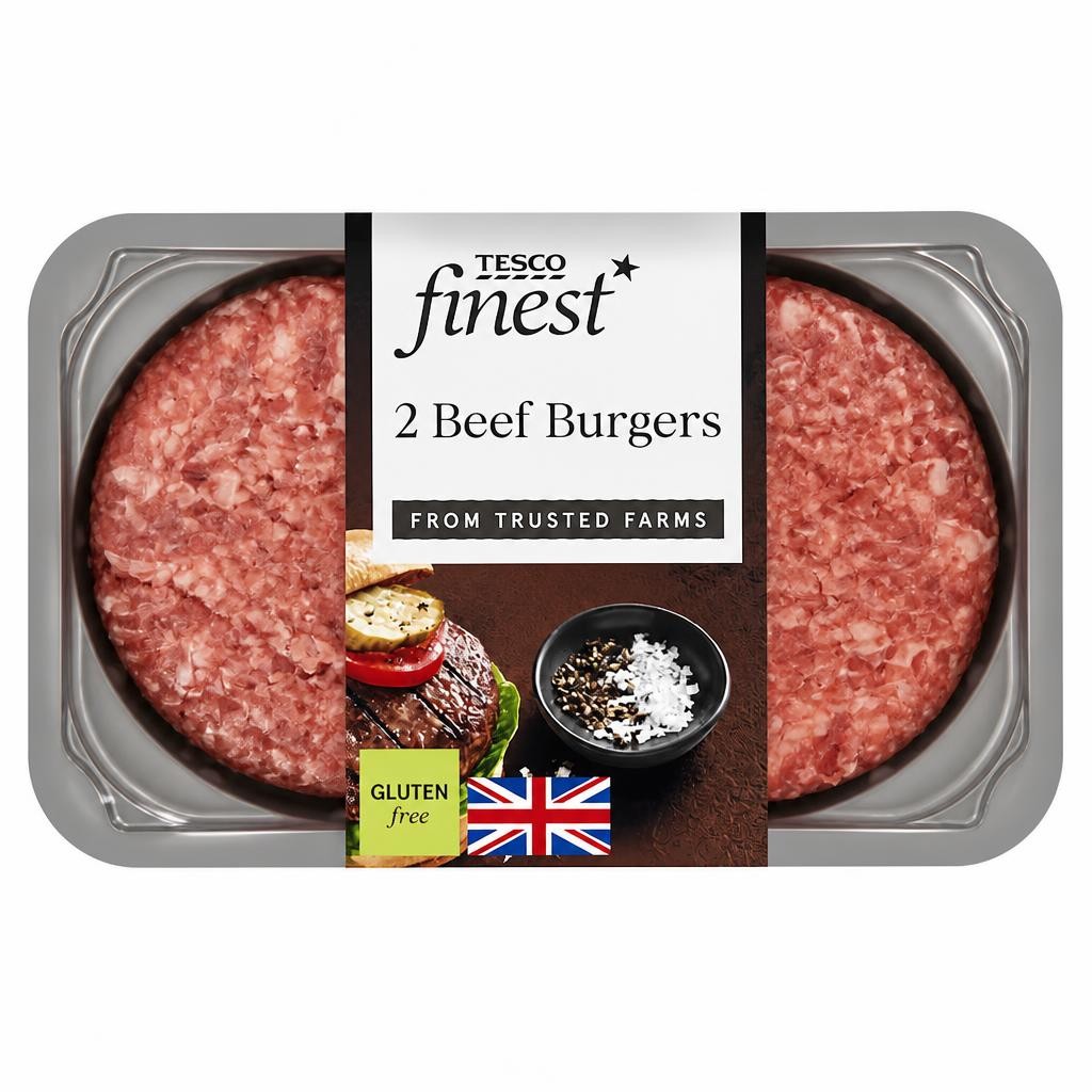 Tesco Finest 2 Beef Burgers 340g