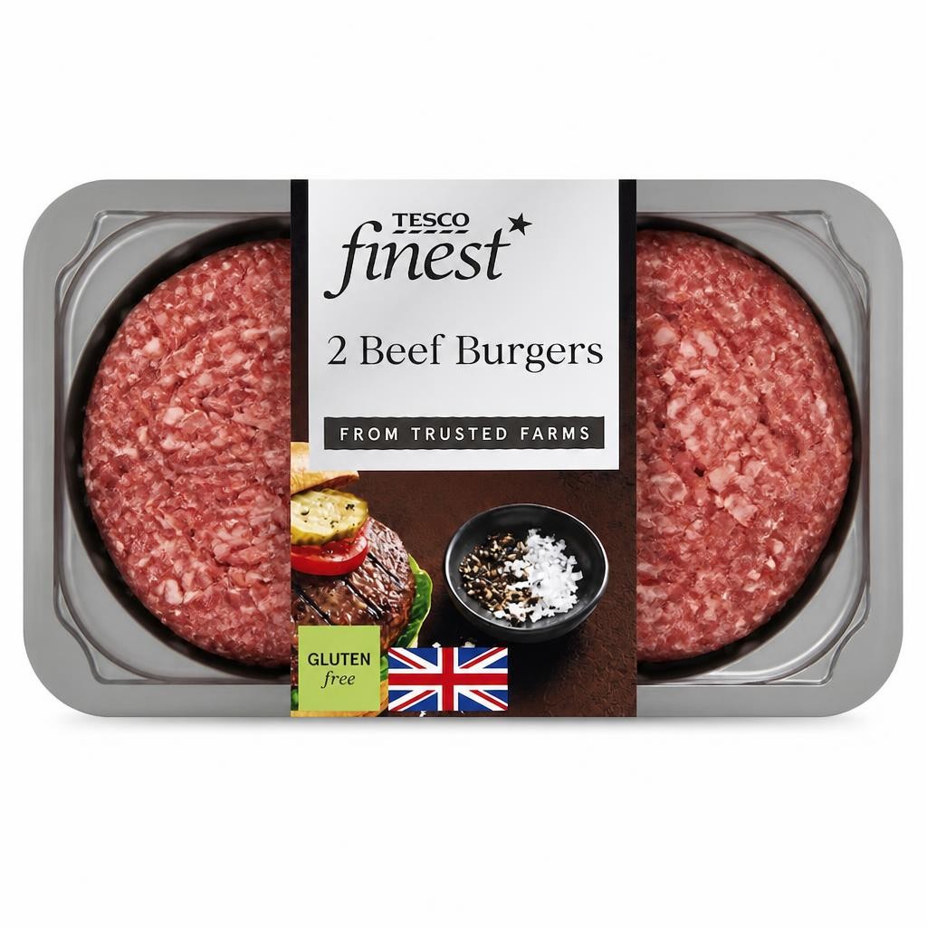 Tesco Finest 2 Beef Burgers 340g