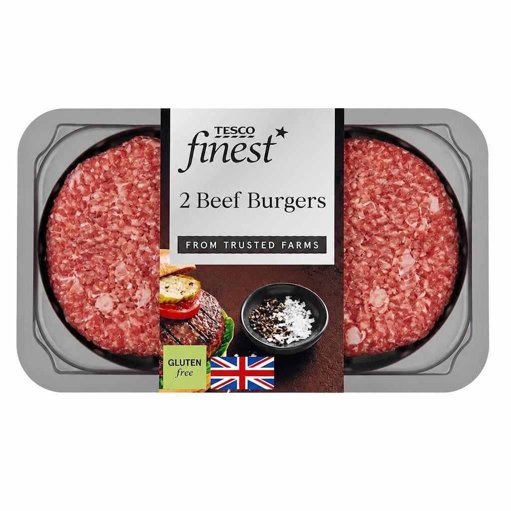 Tesco Finest 2 Beef Burgers 340g