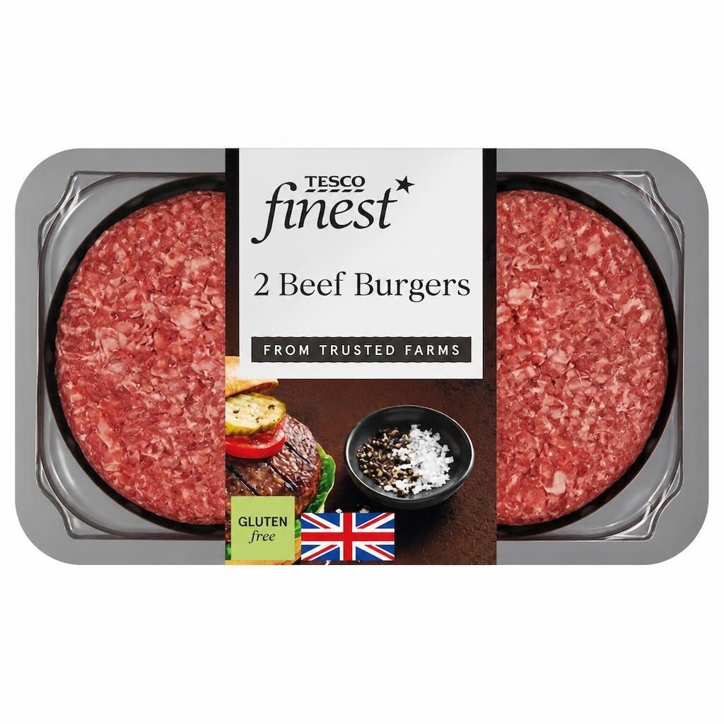 Tesco Finest 2 Beef Burgers 340g
