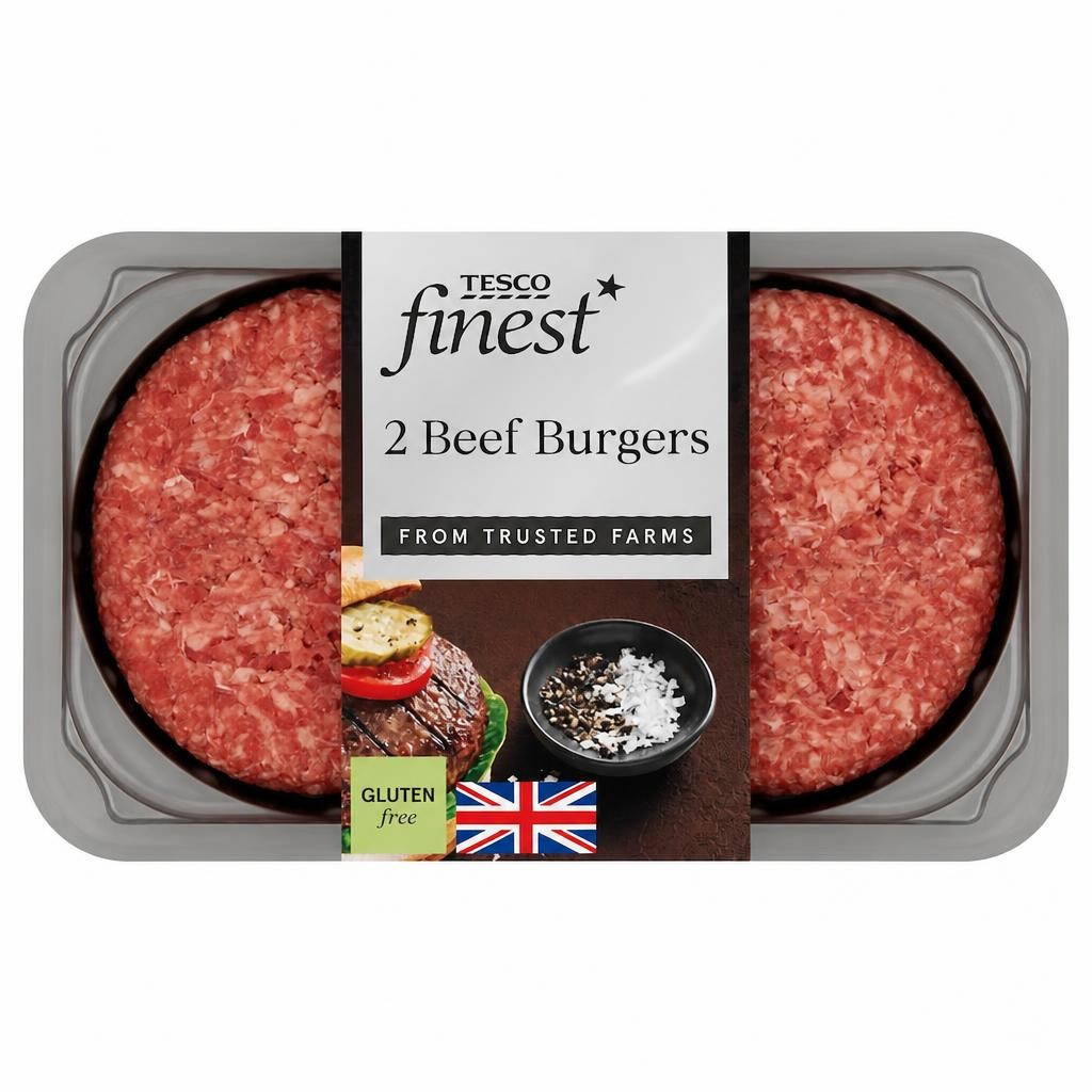 Tesco Finest 2 Beef Burgers 340g