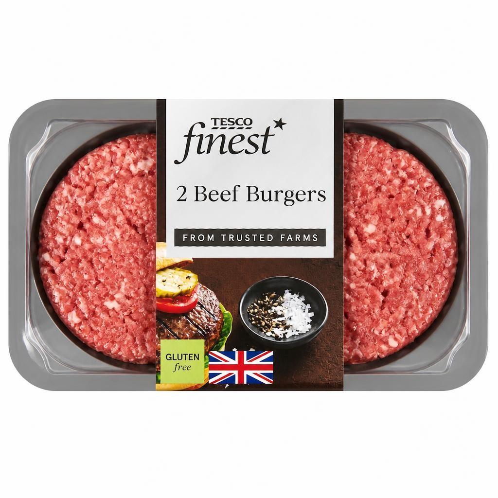 Tesco Finest 2 Beef Burgers 340g