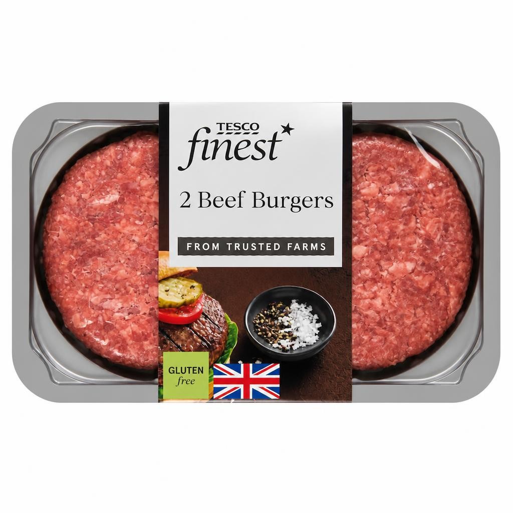 Tesco Finest 2 Beef Burgers 340g