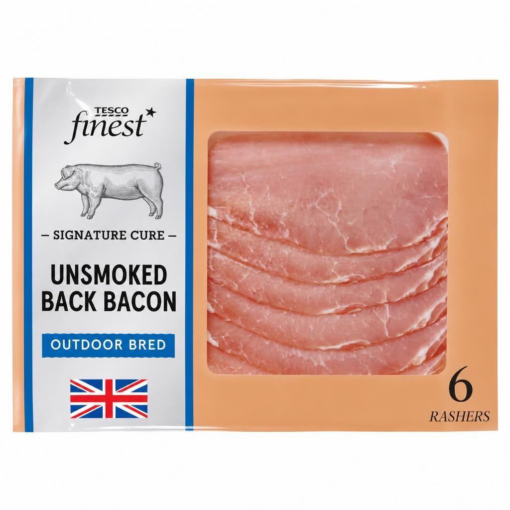 Tesco Finest Signature Cure 6 Unsmoked Back Bacon 240g