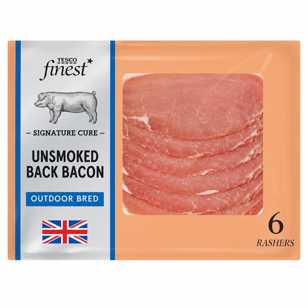 Tesco Finest Signature Cure 6 Unsmoked Back Bacon 240g