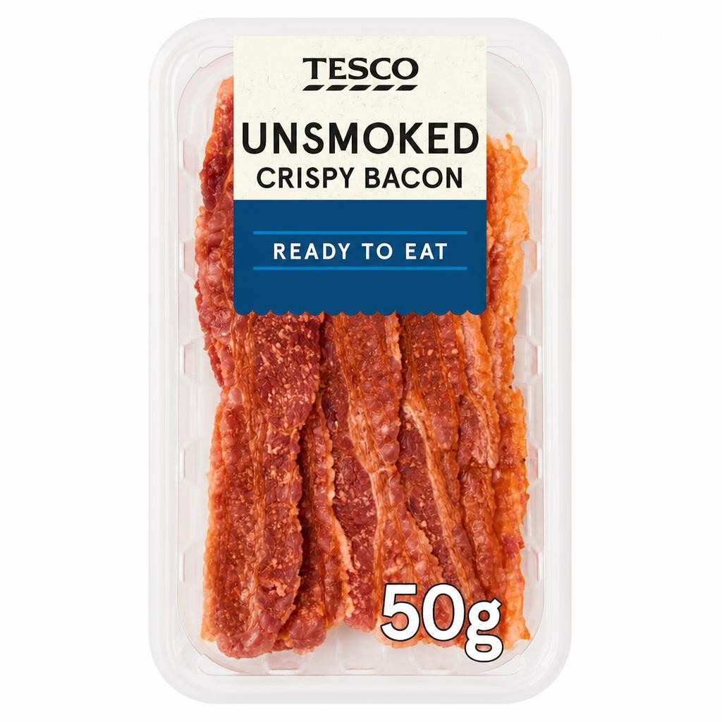 Tesco Unsmoked Crispy Bacon 50g