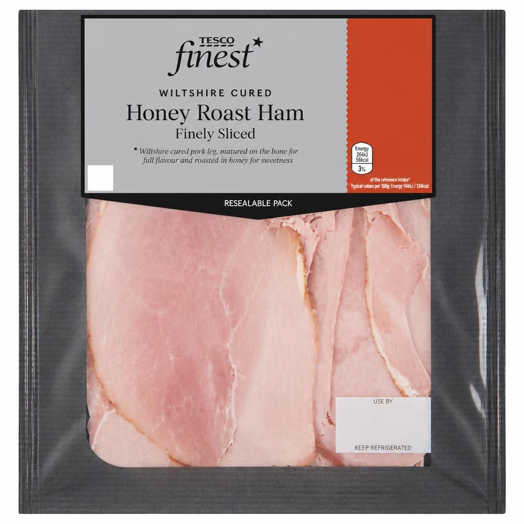 Tesco Finest Finely Sliced Honey Roast Ham 120g