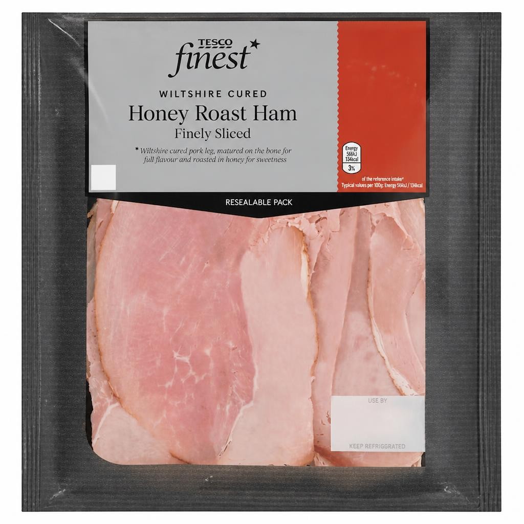 Tesco Finest Finely Sliced Honey Roast Ham 120g