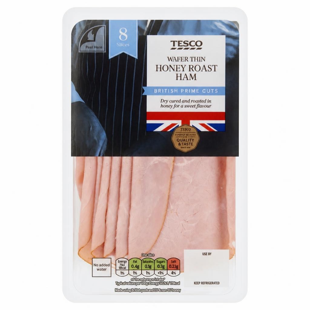 Tesco British Wafer Thin Honey Roast Ham Slices 120g