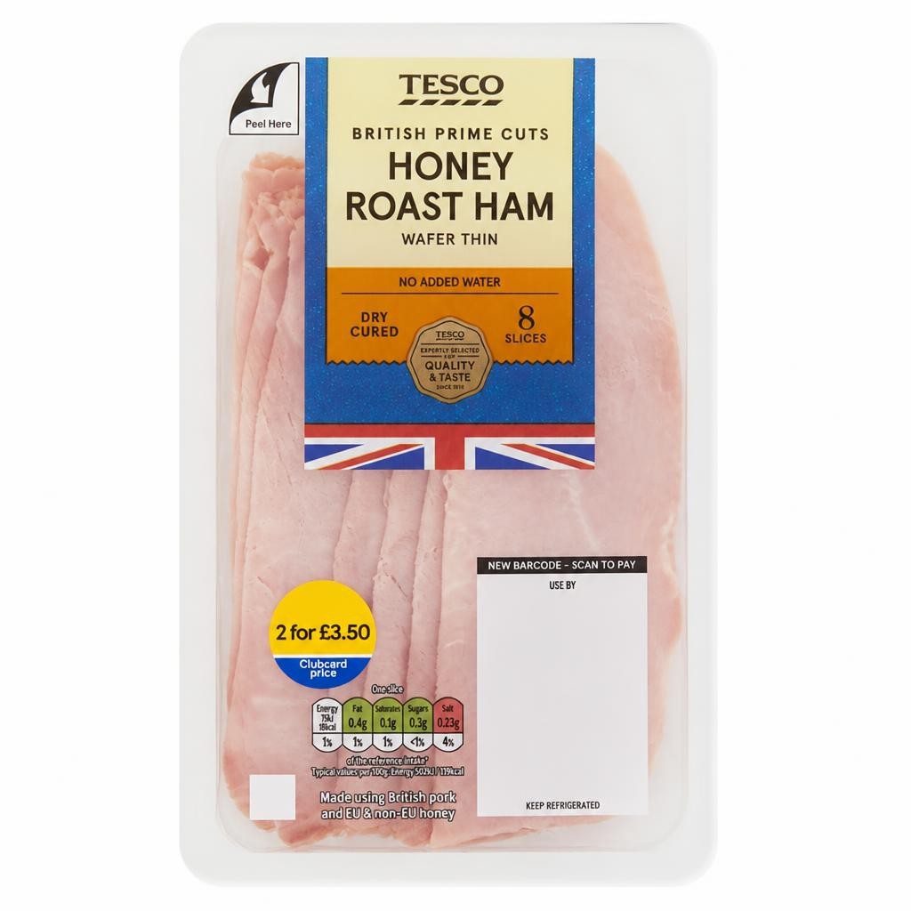 Tesco British Wafer Thin Honey Roast Ham Slices 120g