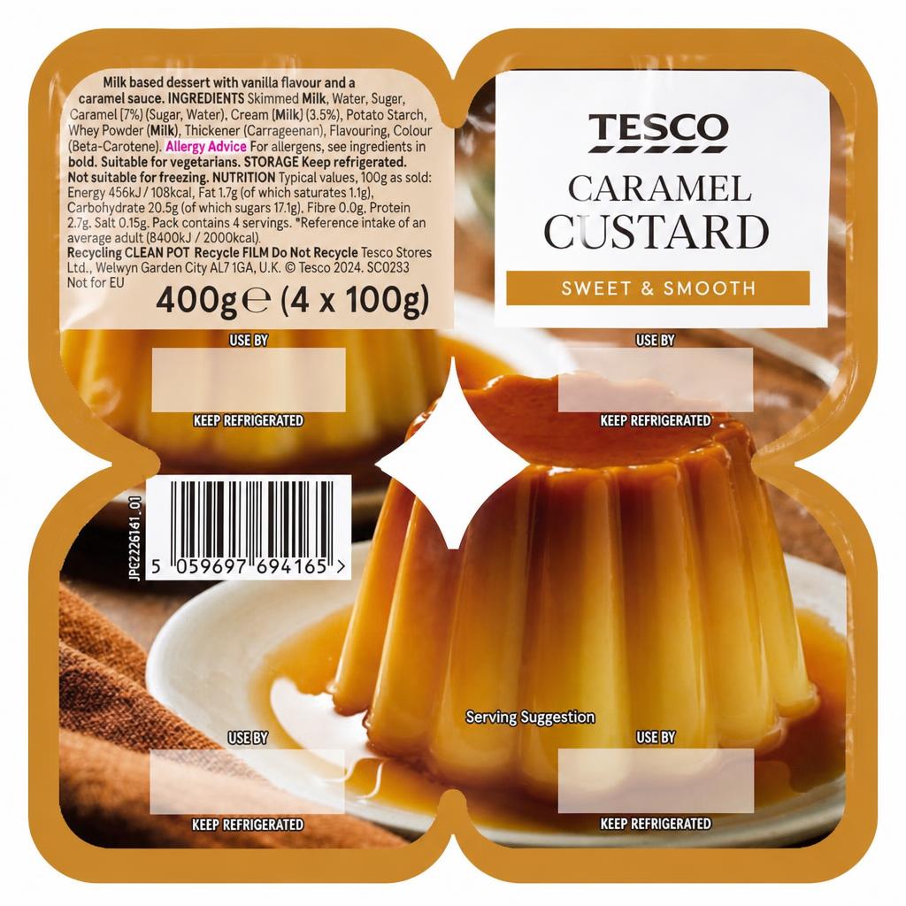 Tesco Creme Caramel 4x100g