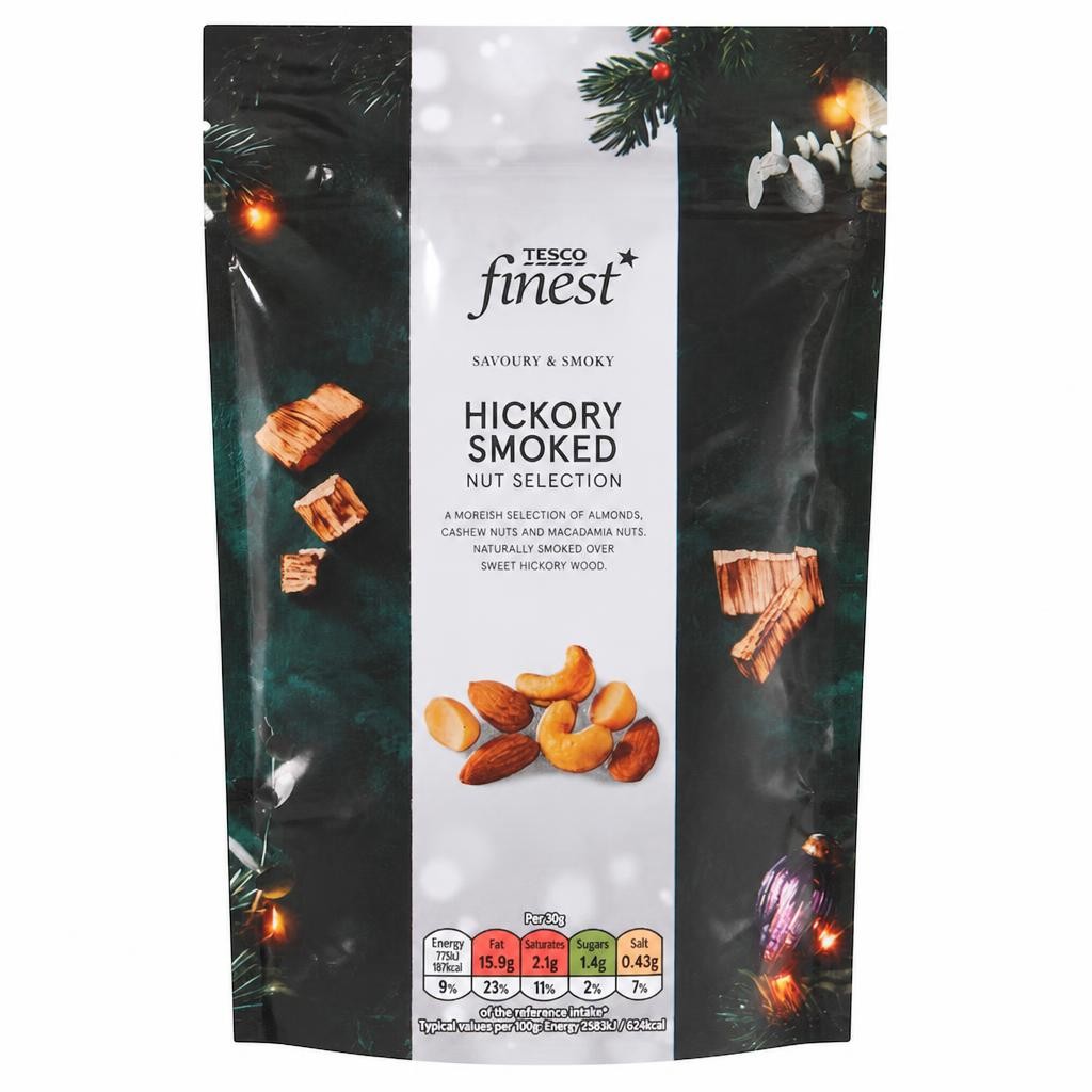 Tesco Finest Hickory Smoked Nut Selection 150g.