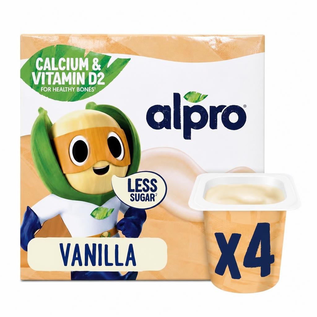Alpro Kids Vanilla Soya Dairy Free Yoghurt Alternative 4 x 115g